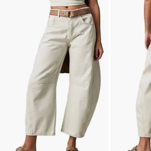 Free People Good Luck Mid Rise Barrel Leg Jeans
